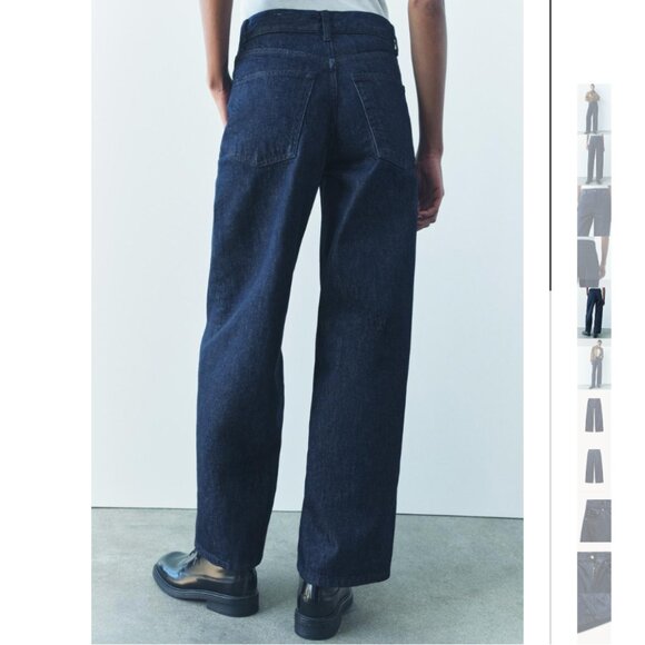 NWT ZARA MID WAIST BAGGY JEANS ZW COLLECTION BLUE - Picture 4 of 11